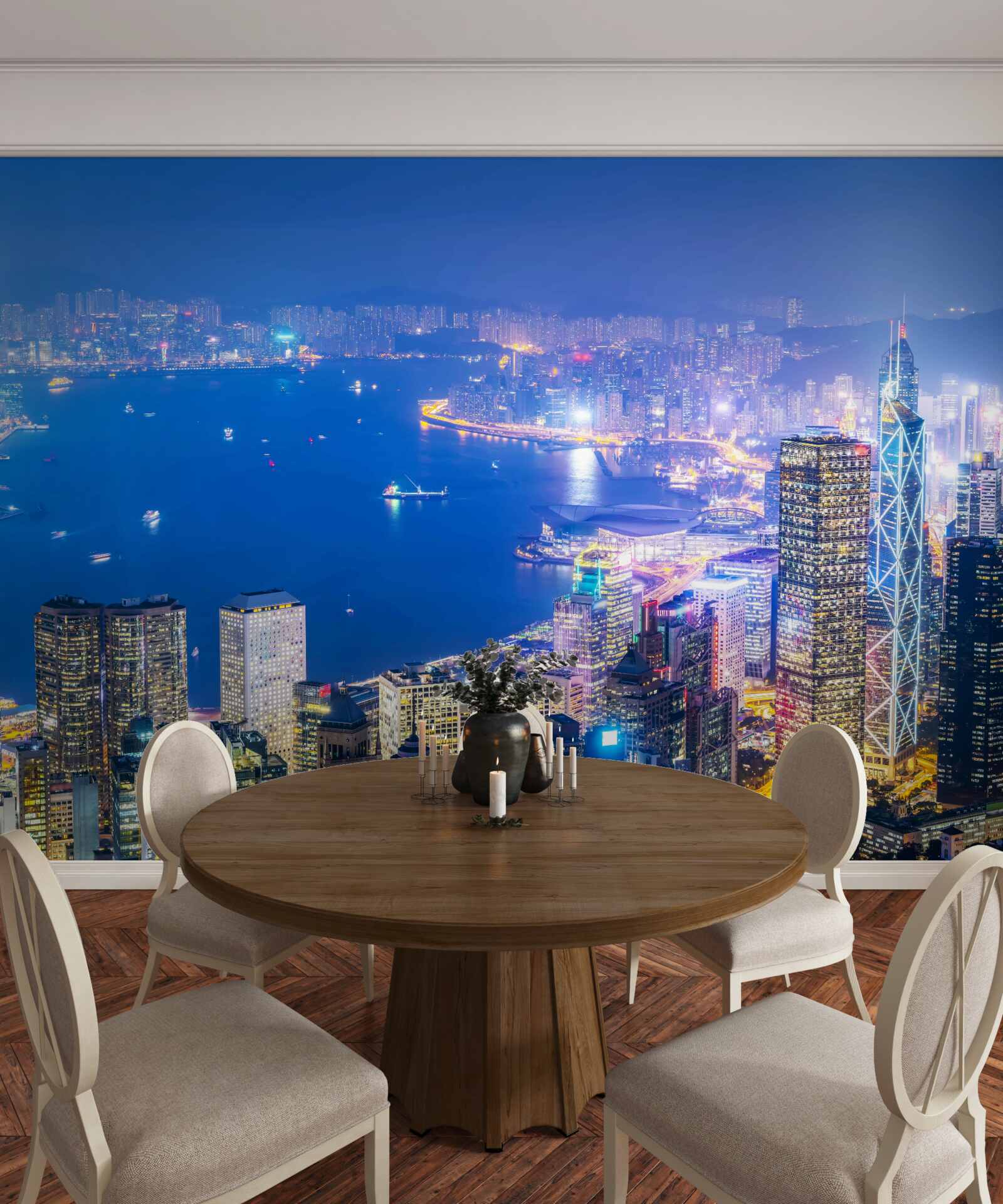 Fototapeten Hong Kong Kong Kong Nachtlandschaft