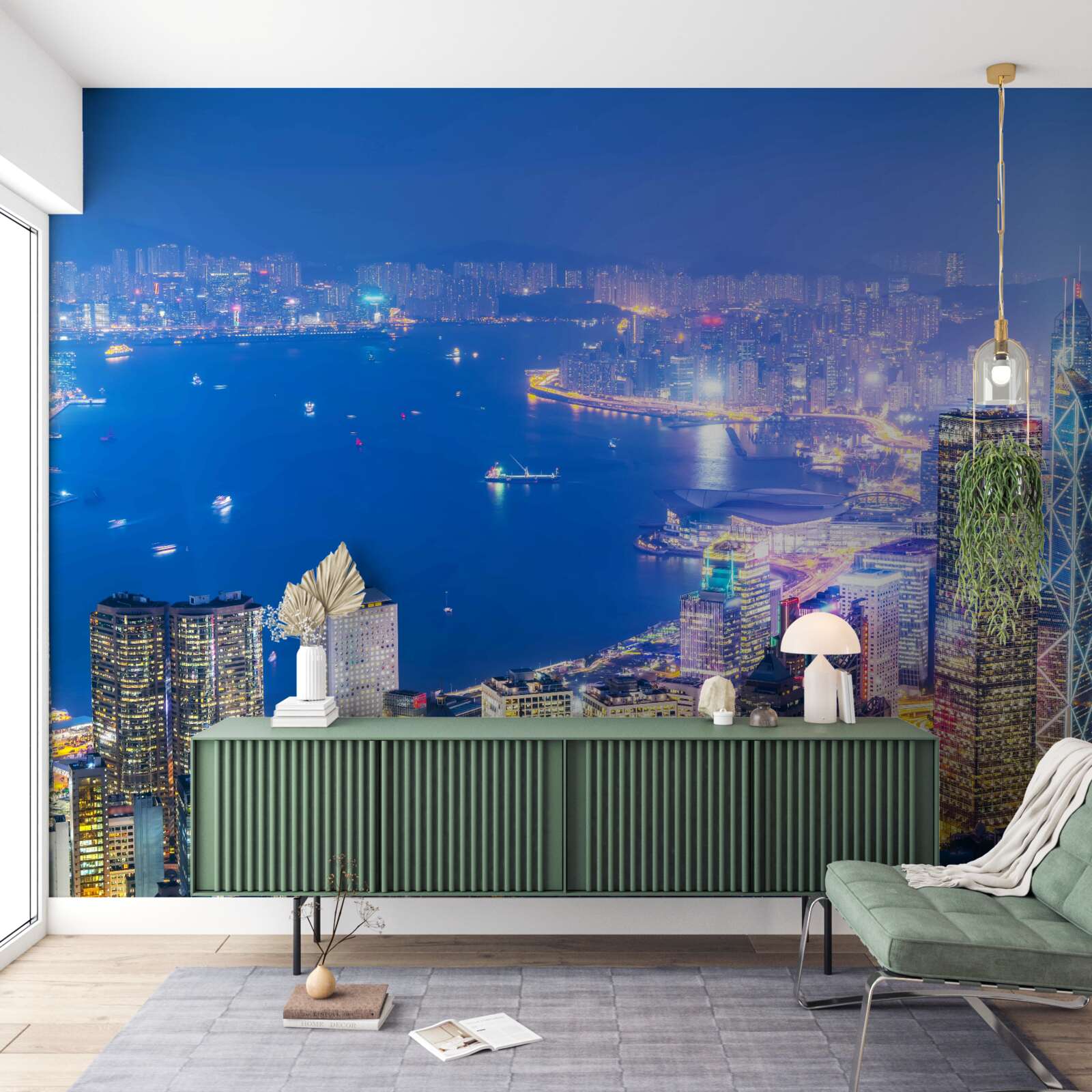 Fototapeten Hong Kong Kong Kong Nachtlandschaft