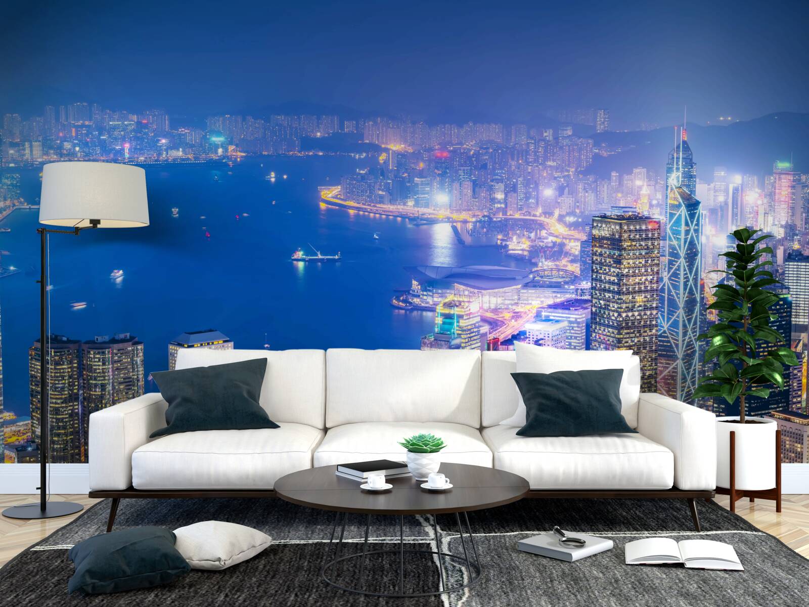 Fototapeten Hong Kong Kong Kong Nachtlandschaft