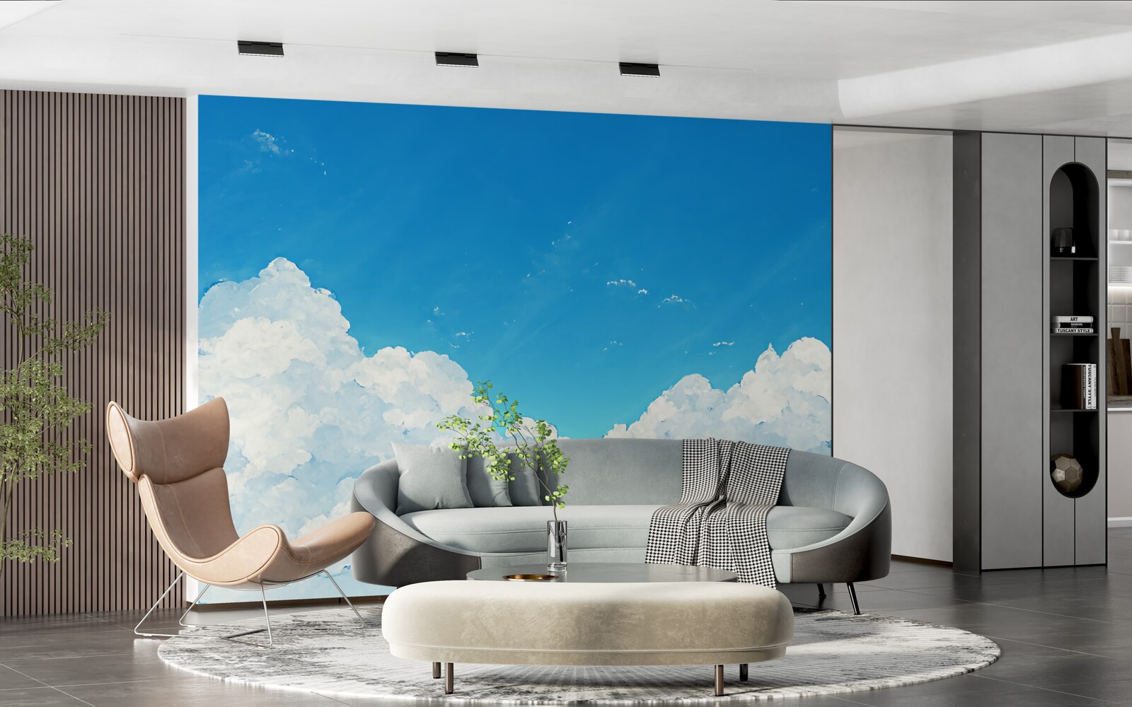 Fototapeten Blauer Himmel und Schneewolken