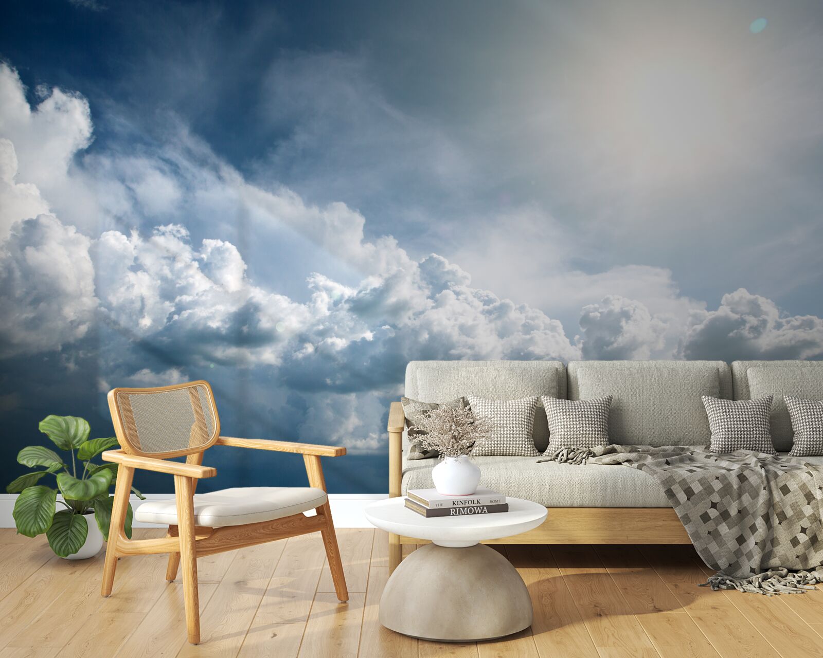 Fototapeten Intensives Licht unter turbulenten Wolken
