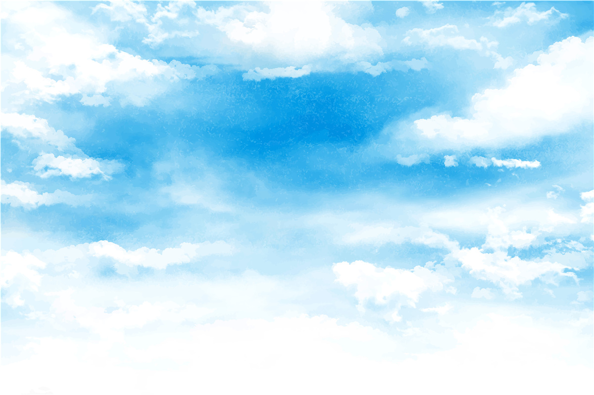 Fototapeten Der blaue Himmel ist mit weißen Wolken dekoriert