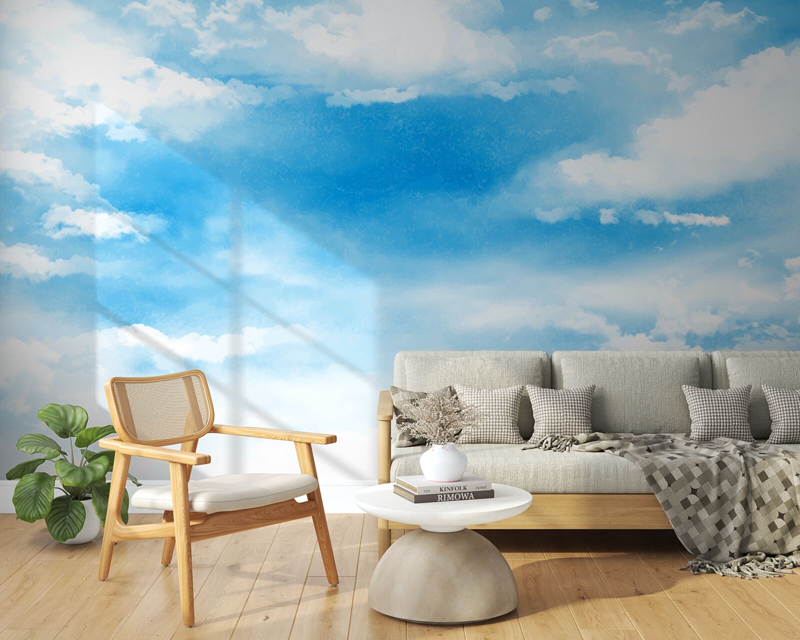 Fototapeten Der blaue Himmel ist mit weißen Wolken dekoriert