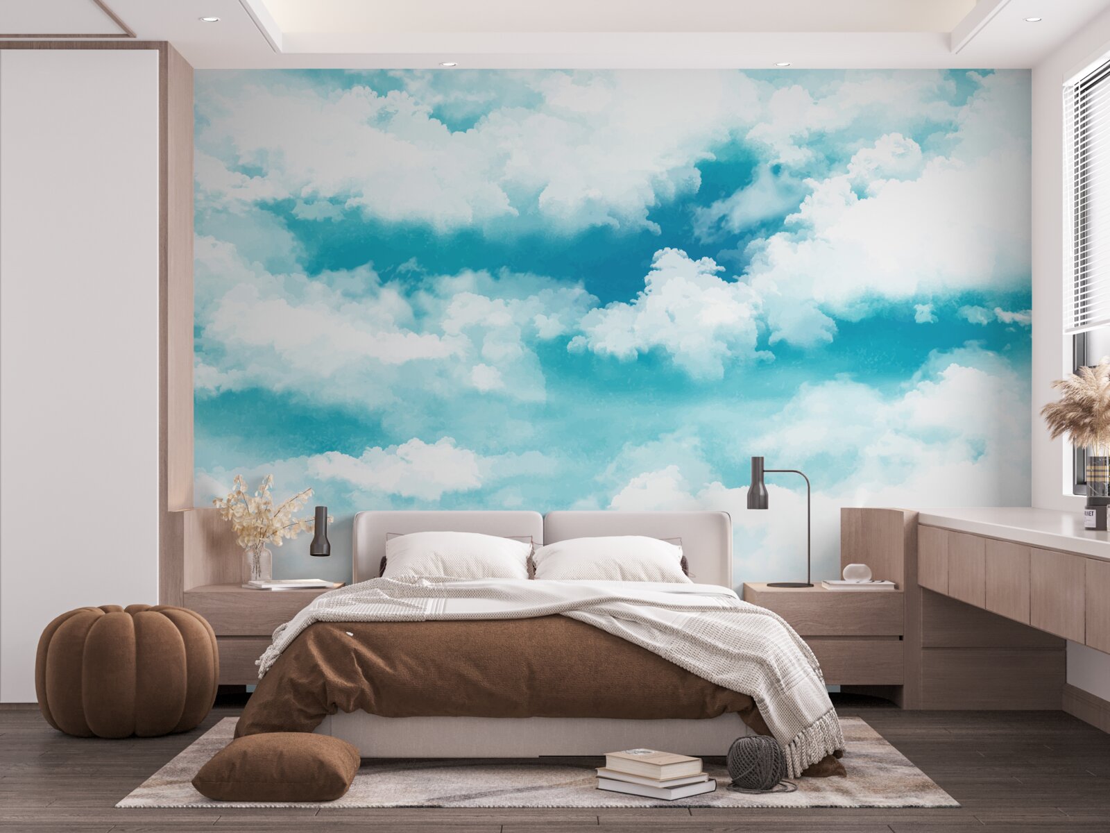 Fototapeten Tagsüber ist der Himmel blau und weiß