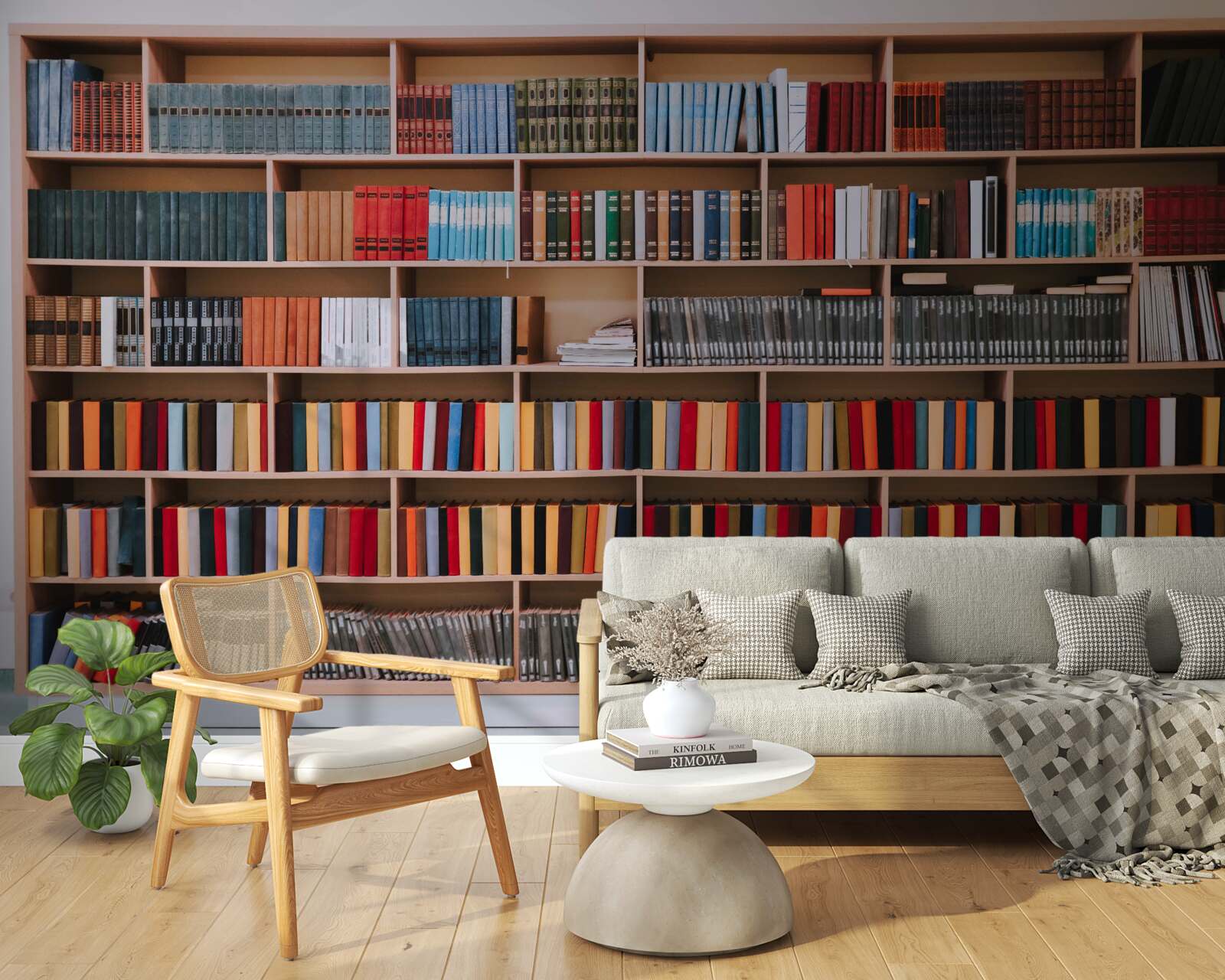 Fototapeten Reiche Buchsammlung zu Hause