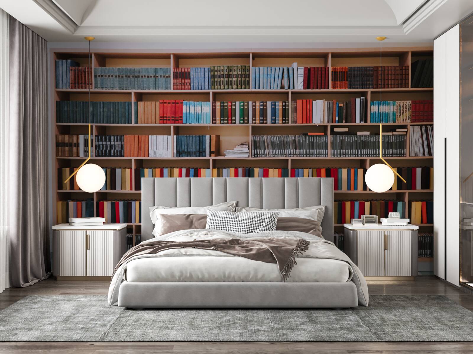 Fototapeten Reiche Buchsammlung zu Hause