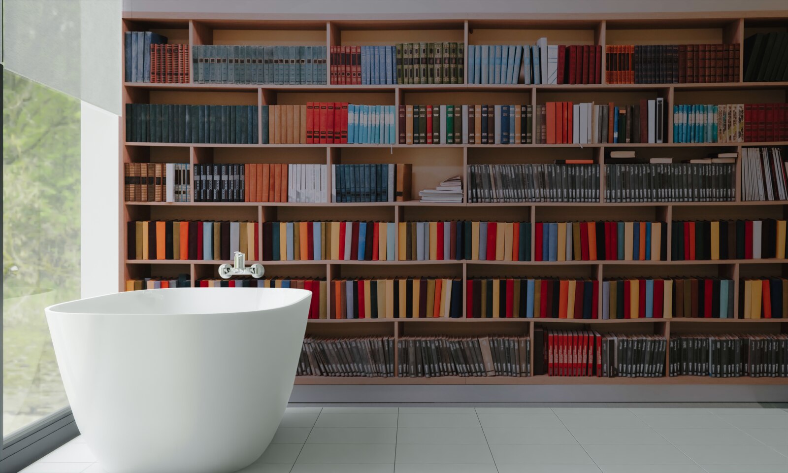 Fototapeten Reiche Buchsammlung zu Hause