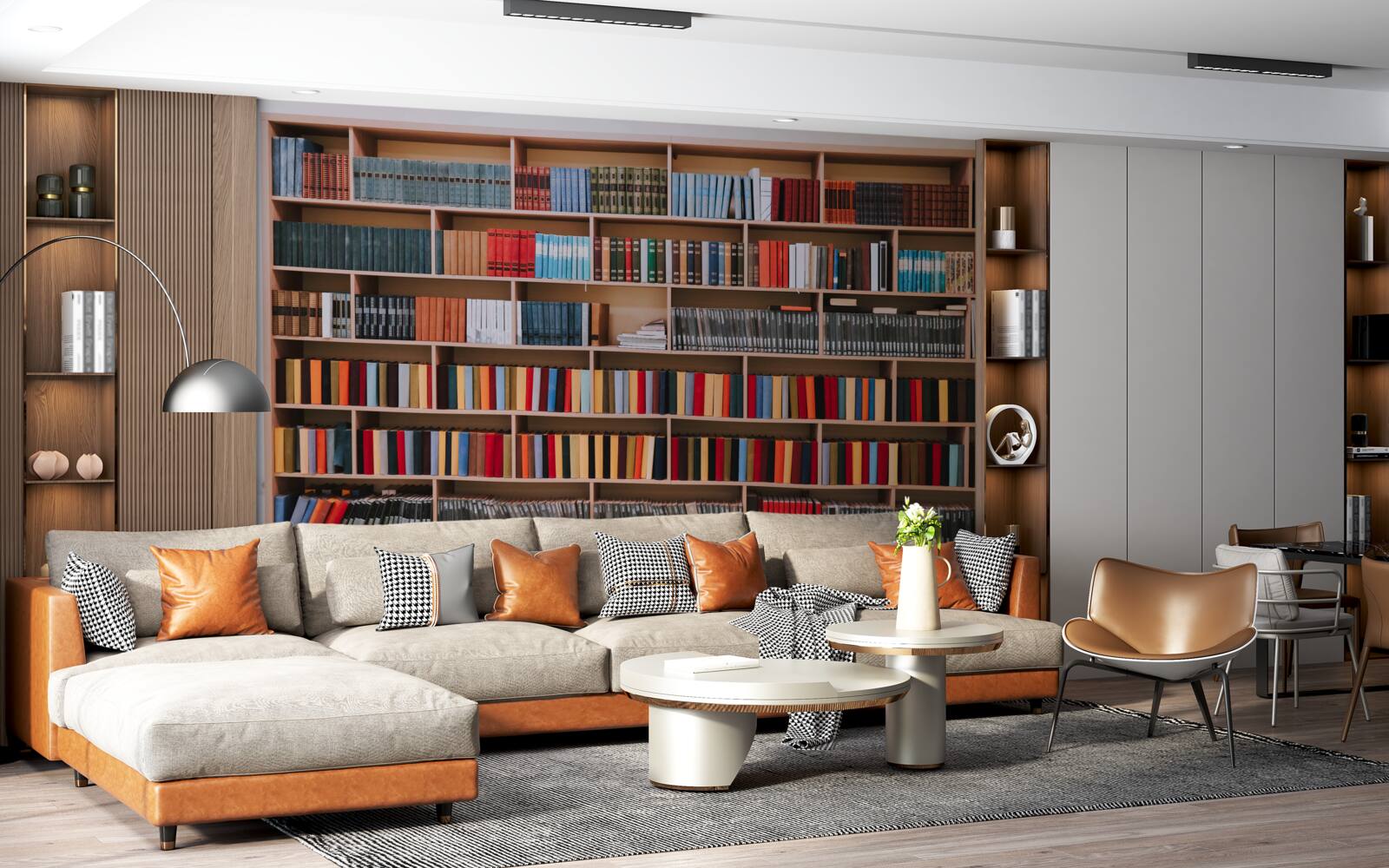 Fototapeten Reiche Buchsammlung zu Hause