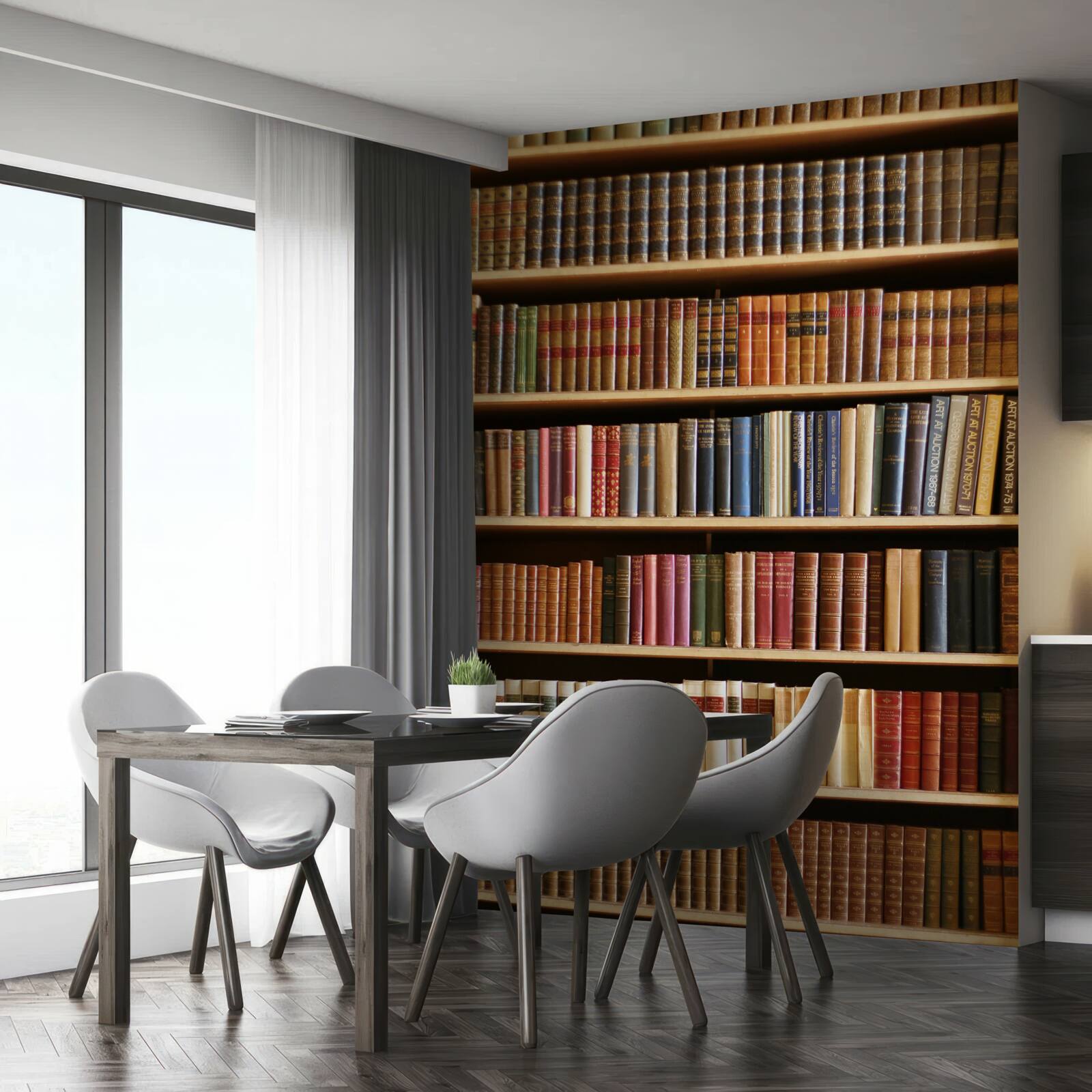 Fototapeten Es gibt viele Bücher in den Regalen