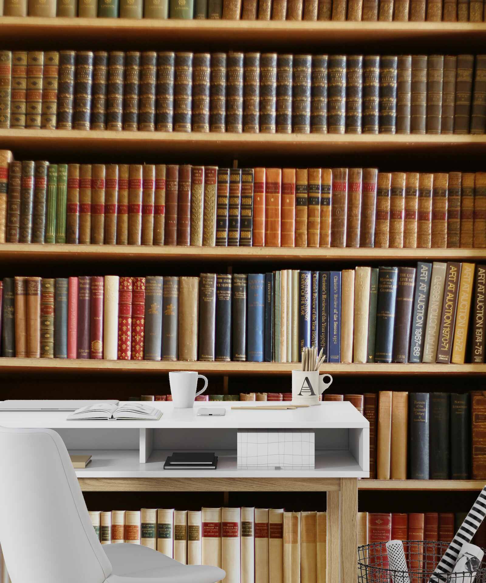Fototapeten Es gibt viele Bücher in den Regalen