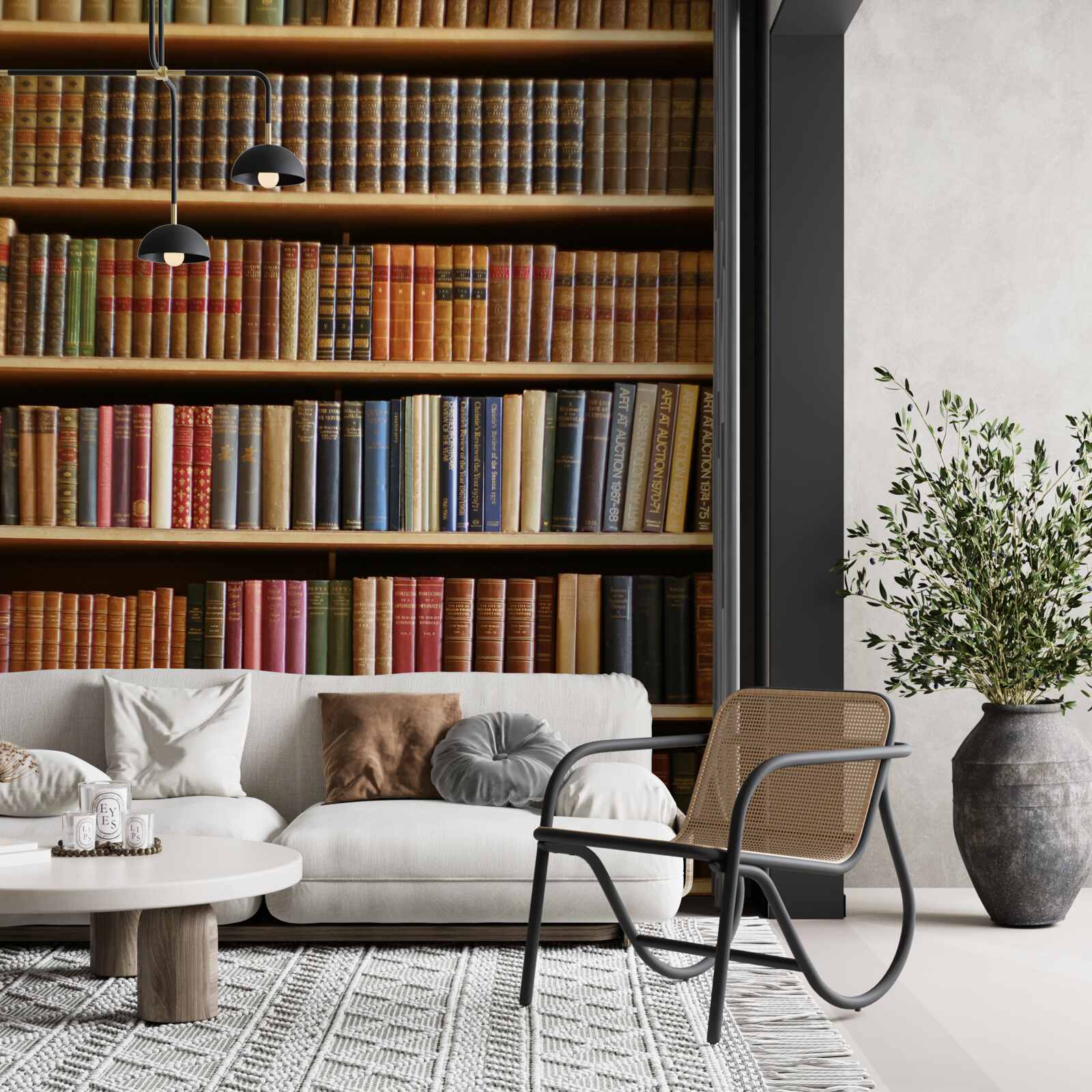 Fototapeten Es gibt viele Bücher in den Regalen