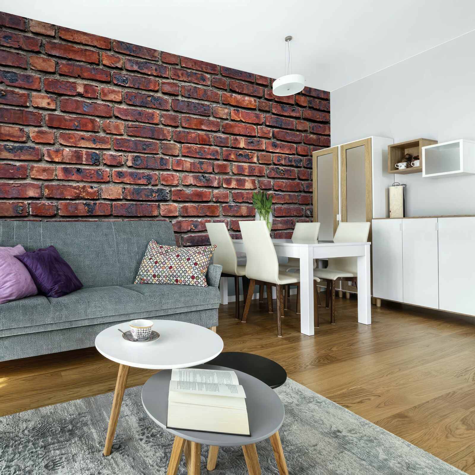 Fototapeten Antike Wand aus dunklem Ziegelstein