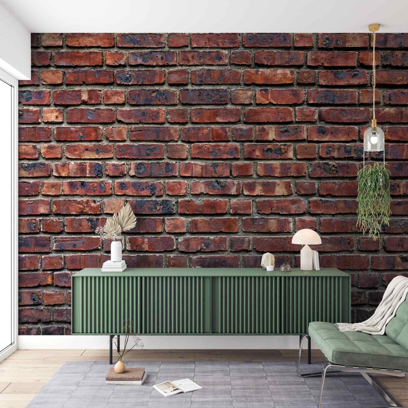 Fototapeten Antike Wand aus dunklem Ziegelstein