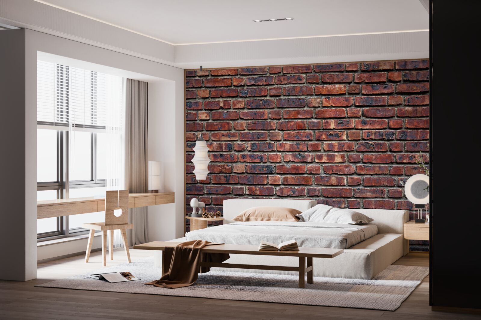 Fototapeten Antike Wand aus dunklem Ziegelstein