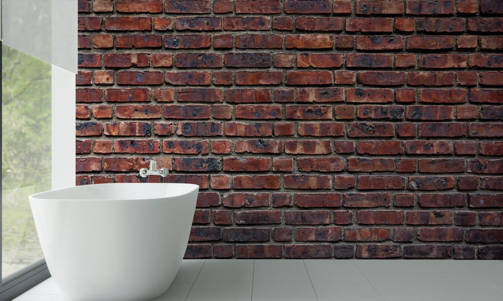 Fototapeten Antike Wand aus dunklem Ziegelstein