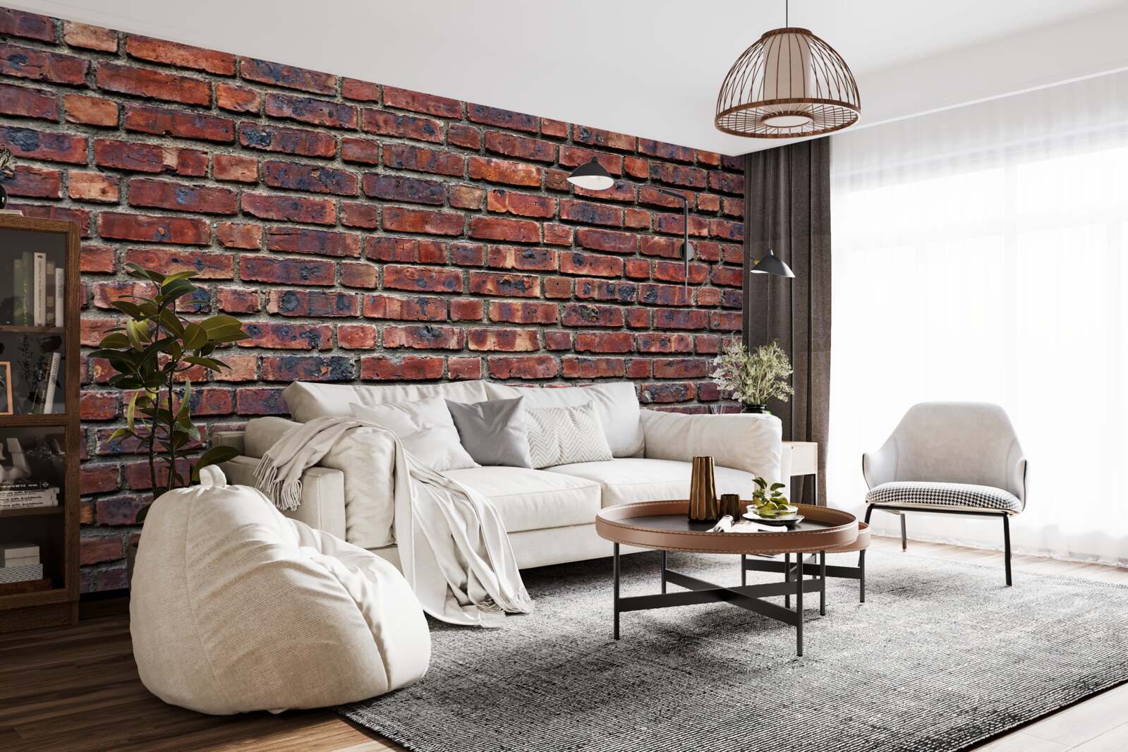 Fototapeten Antike Wand aus dunklem Ziegelstein