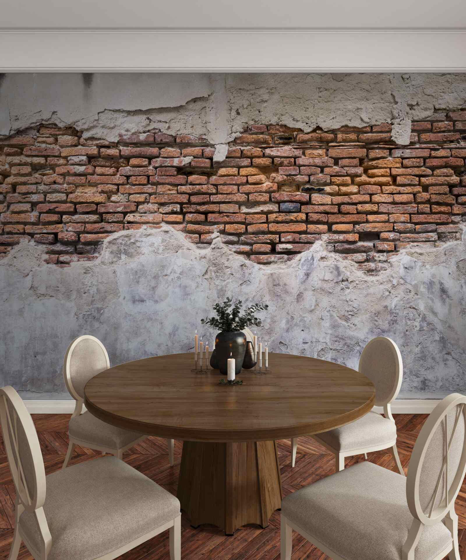 Fototapeten Mauer, alt und leer, aus Ziegeln hergestellt