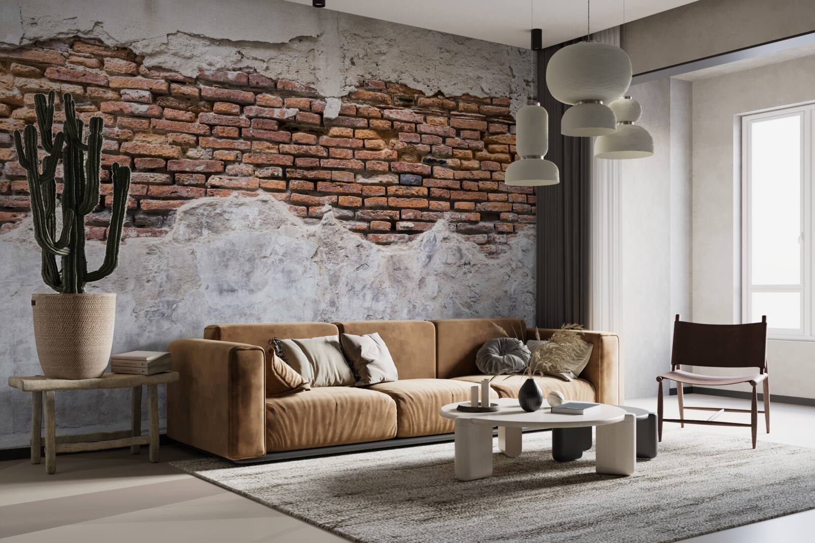 Fototapeten Mauer, alt und leer, aus Ziegeln hergestellt