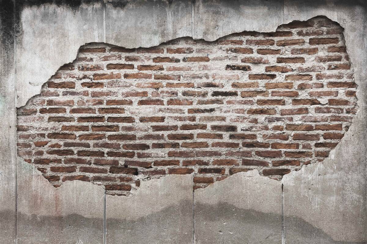Fototapeten Teil der Wand, die auseinander fiel