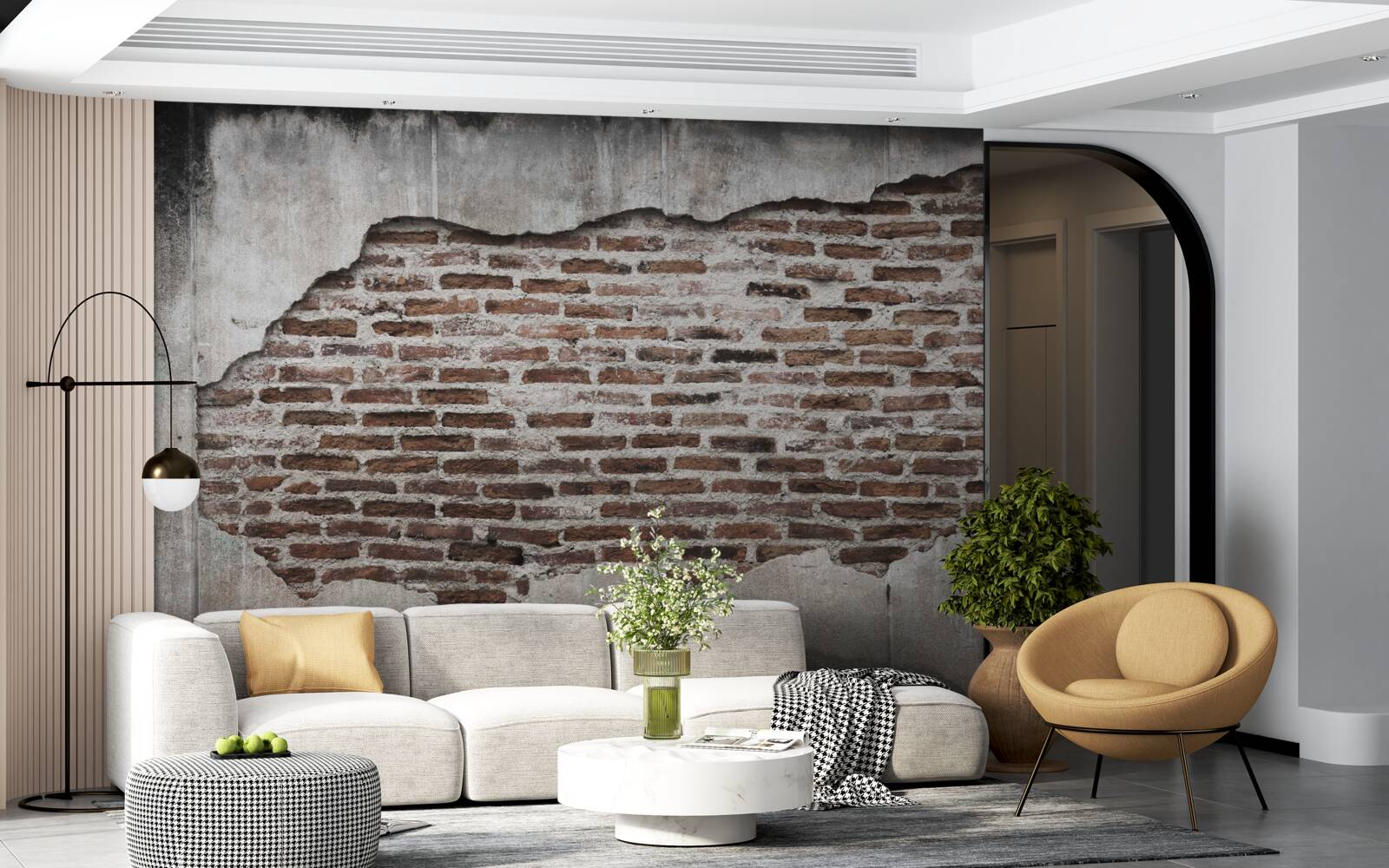 Fototapeten Teil der Wand, die auseinander fiel