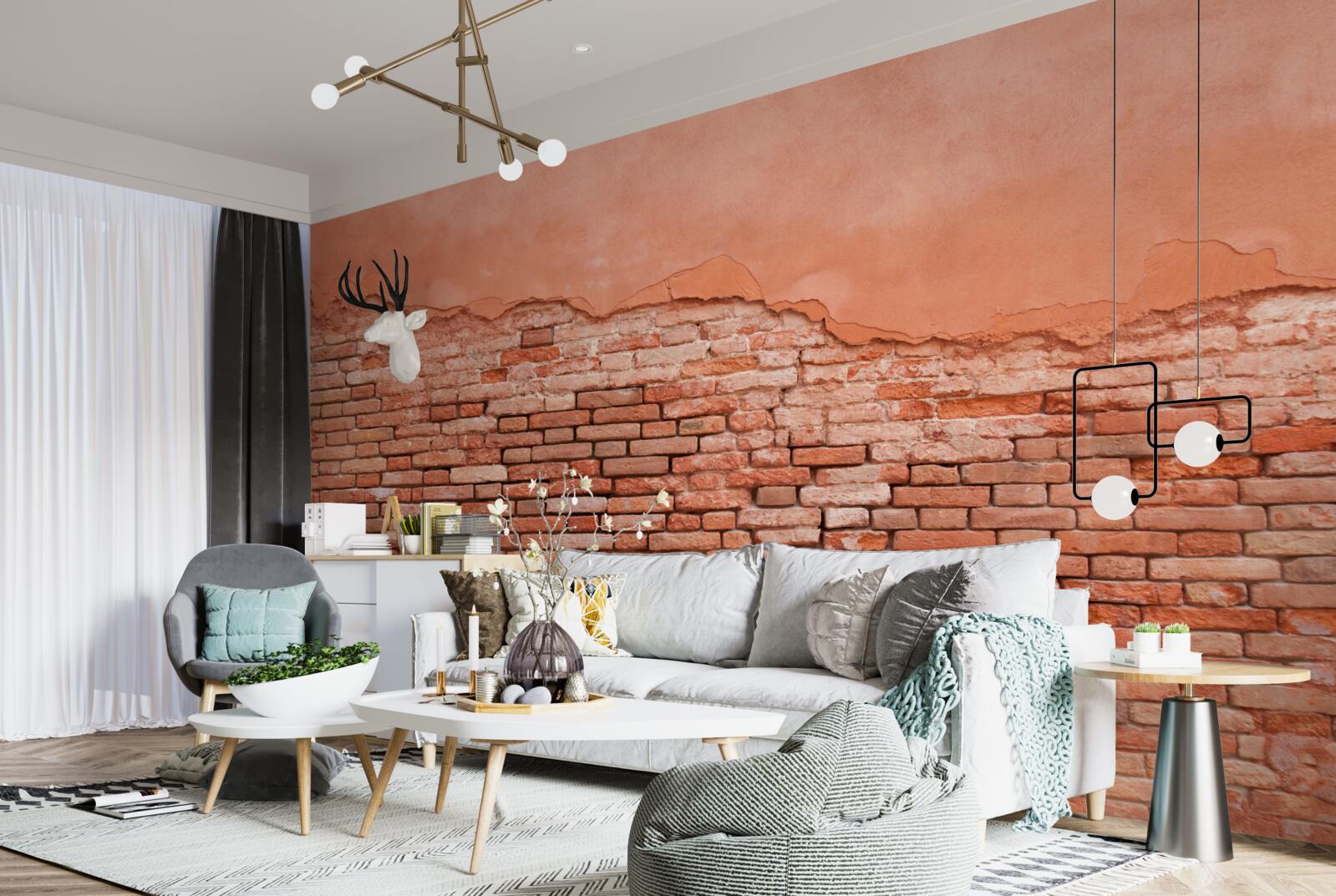 Fototapeten Burfin -geläutete Wand