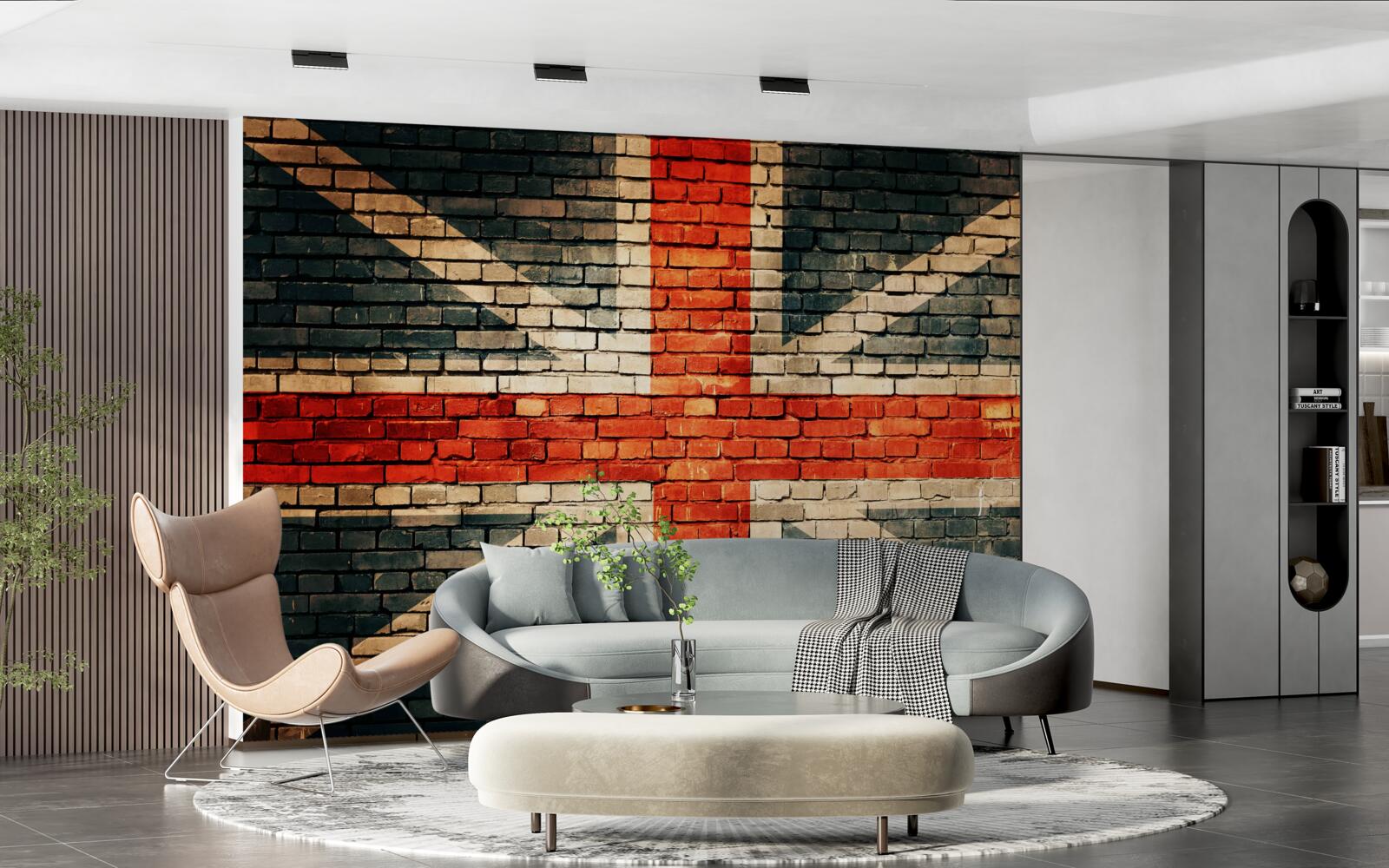 Fototapeten Britische Flagge auf einer Mauer