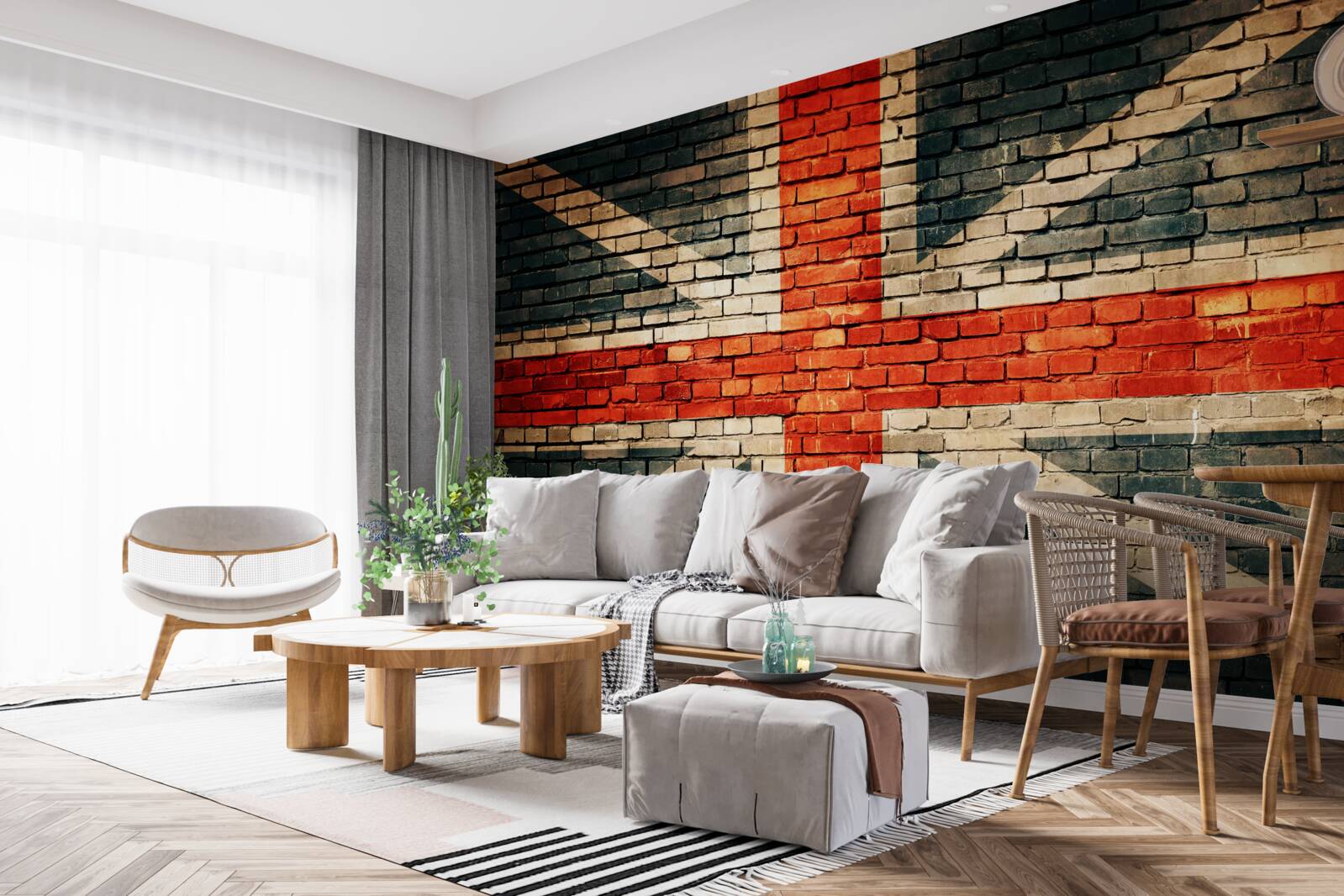 Fototapeten Britische Flagge auf einer Mauer