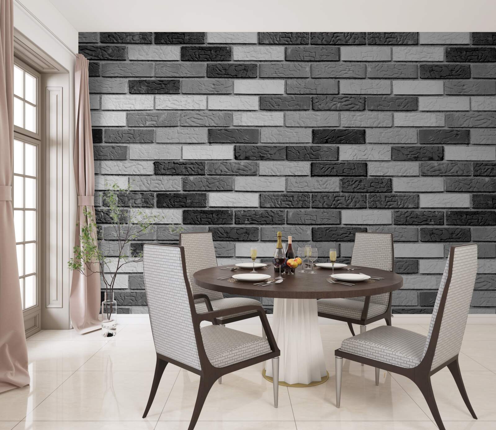 Fototapeten Mauer in Schwarz und Weiß