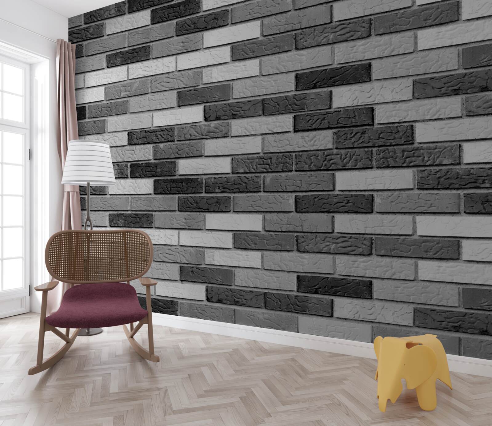 Fototapeten Mauer in Schwarz und Weiß