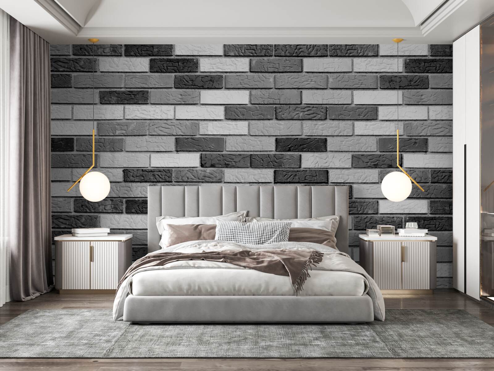 Fototapeten Mauer in Schwarz und Weiß