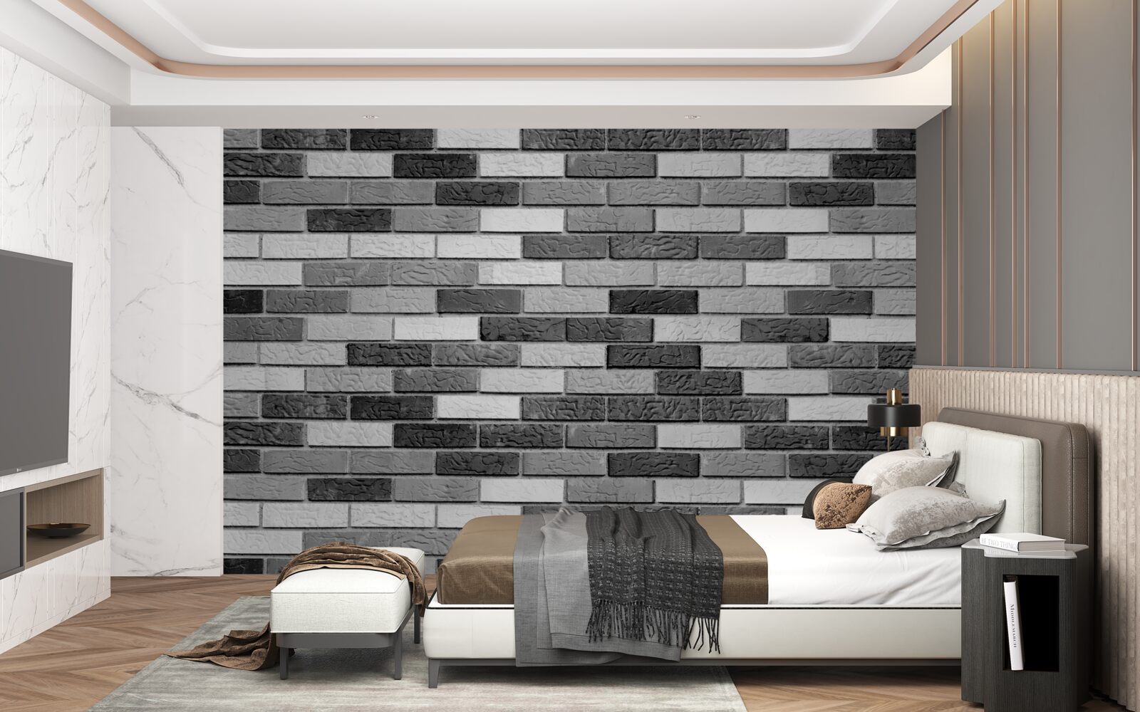 Fototapeten Mauer in Schwarz und Weiß