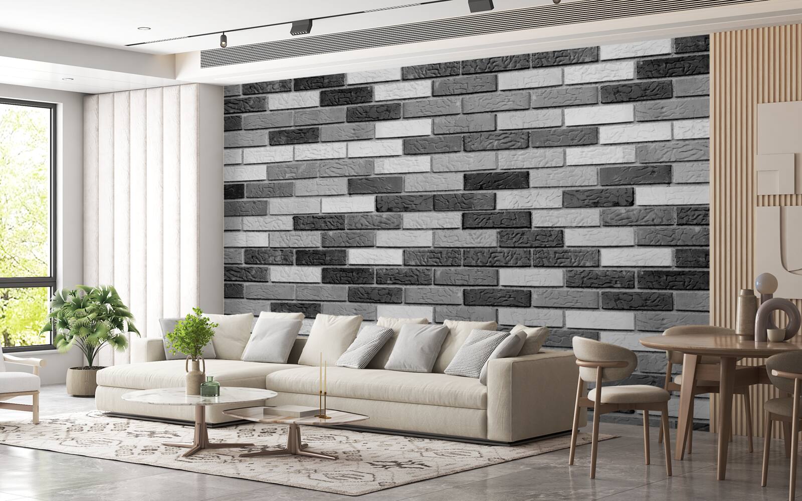 Fototapeten Mauer in Schwarz und Weiß