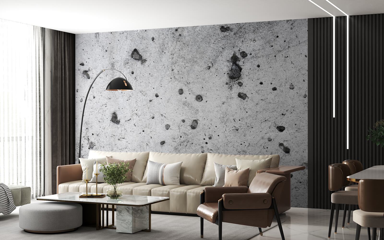 Fototapeten Betonwand mit dunklen Spuren
