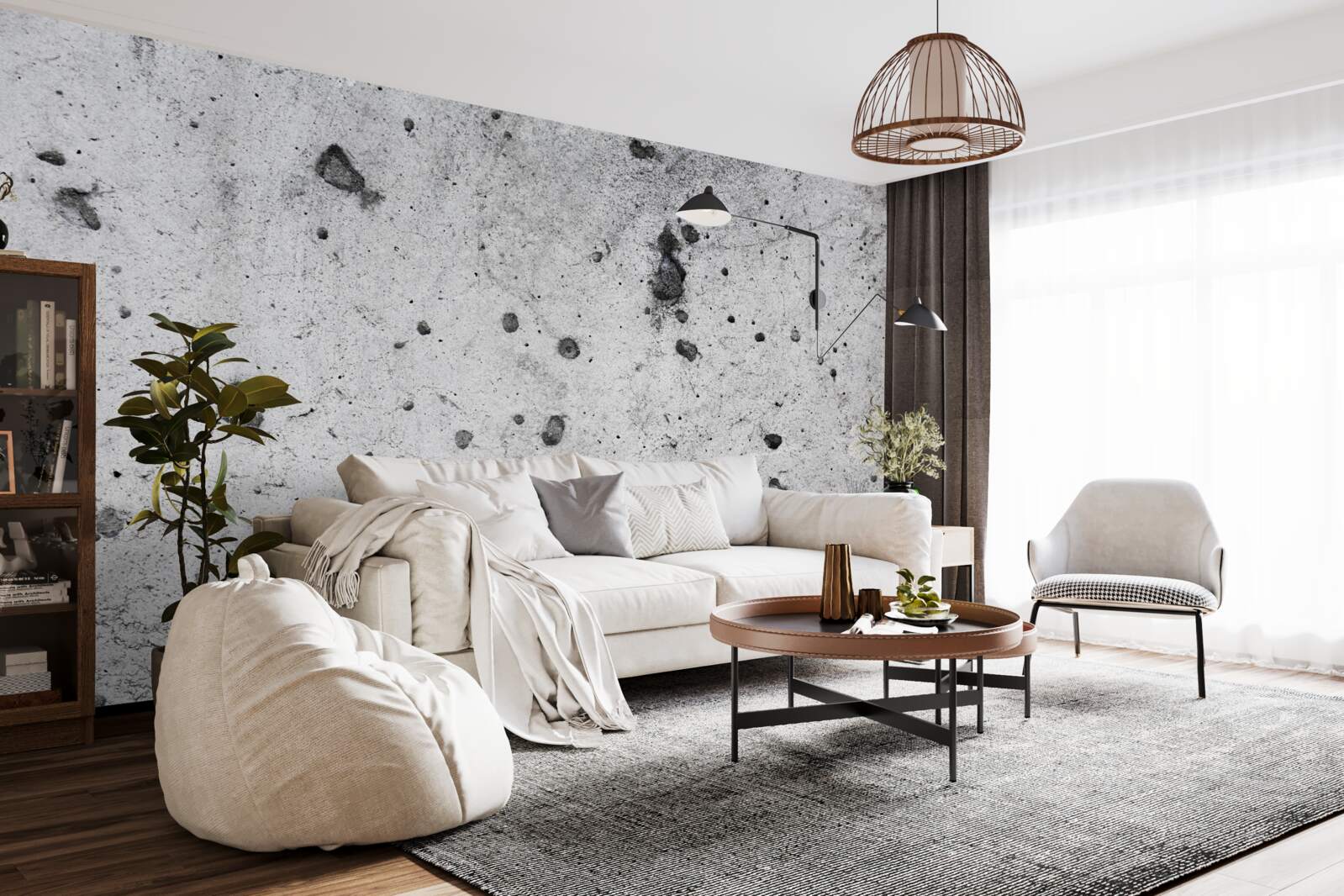 Fototapeten Betonwand mit dunklen Spuren
