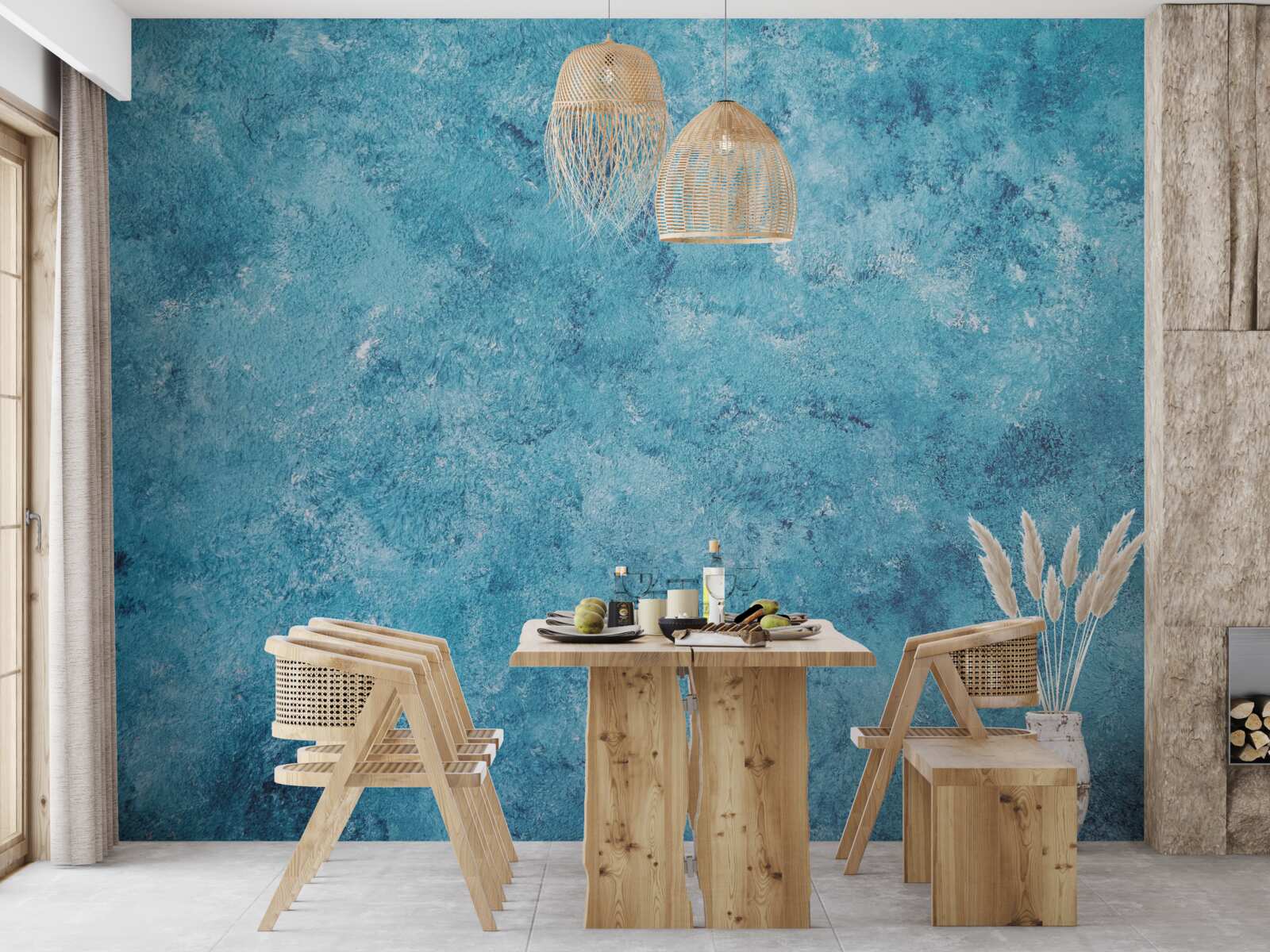 Fototapeten konzeptionelle Welle des blauen Flackerns