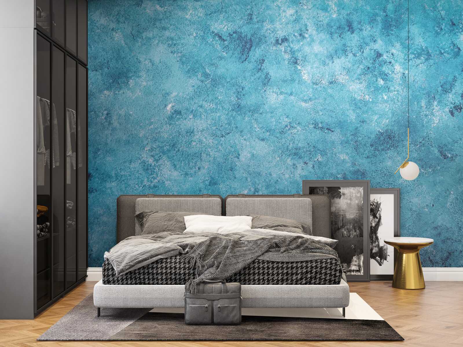 Fototapeten konzeptionelle Welle des blauen Flackerns