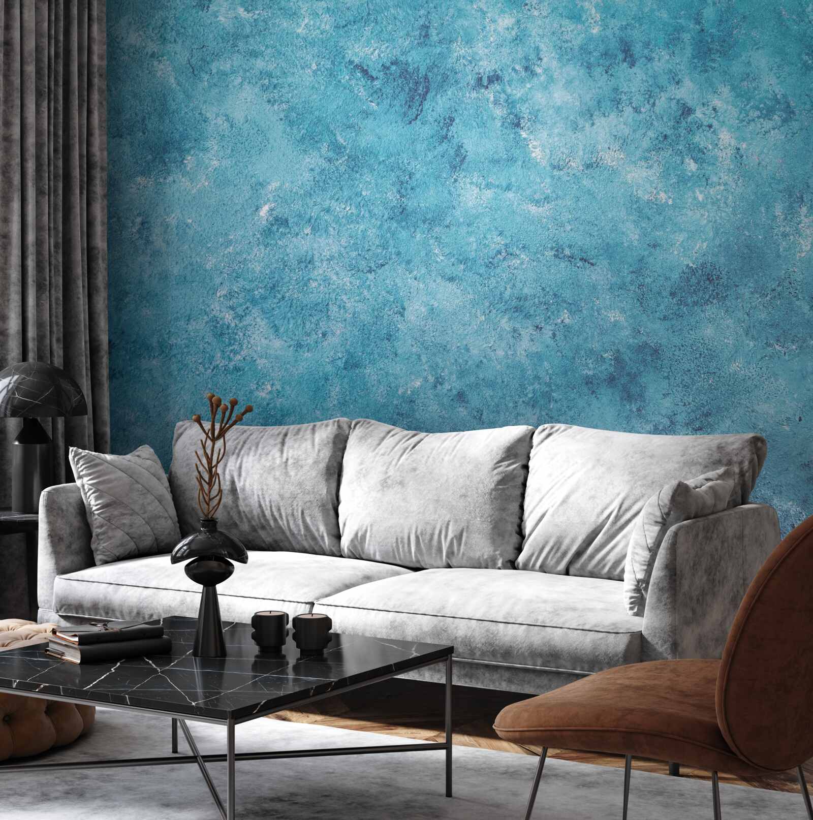 Fototapeten konzeptionelle Welle des blauen Flackerns