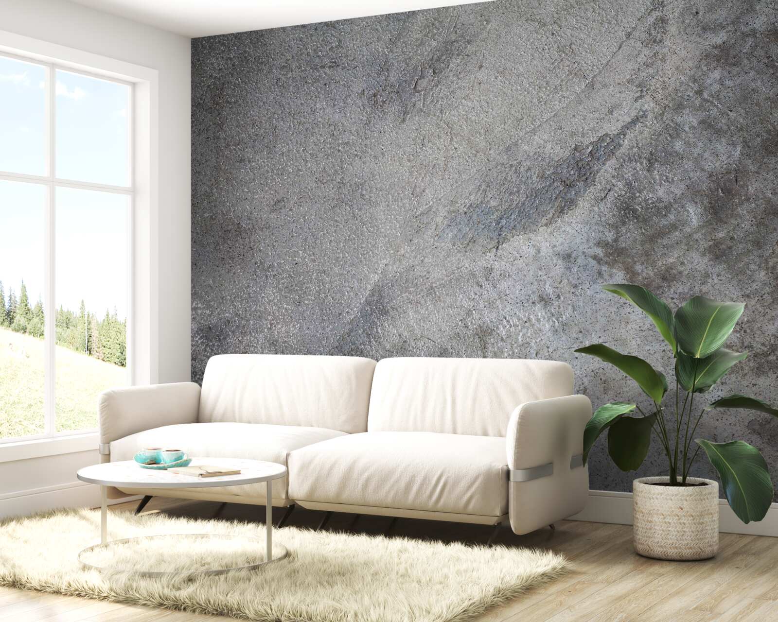 Fototapeten Polierte Zementwand
