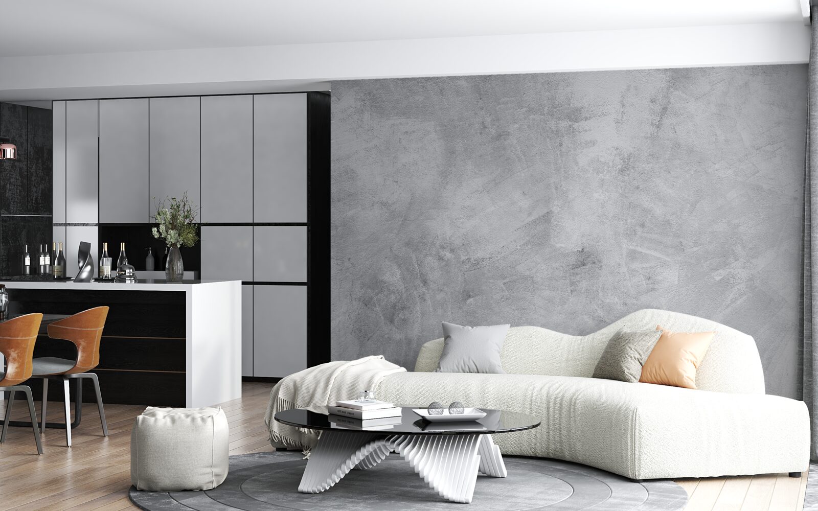 Fototapeten Loft -Stil -Wand aus Gips