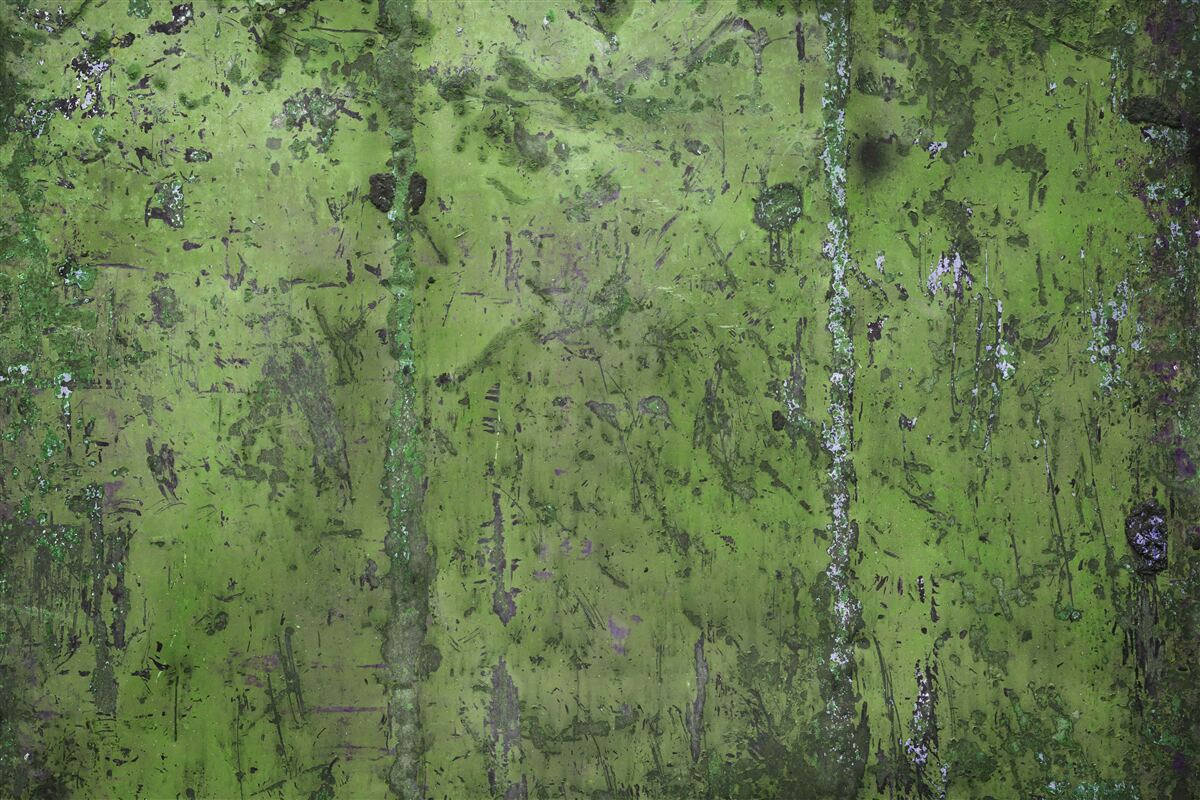 Fototapeten Die mit grüne Rost bedeckte Wand