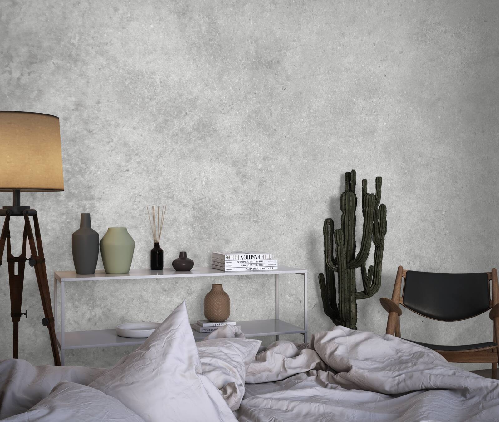 Fototapeten Die Wand besteht aus Beton in einem hellgrauen Schatten