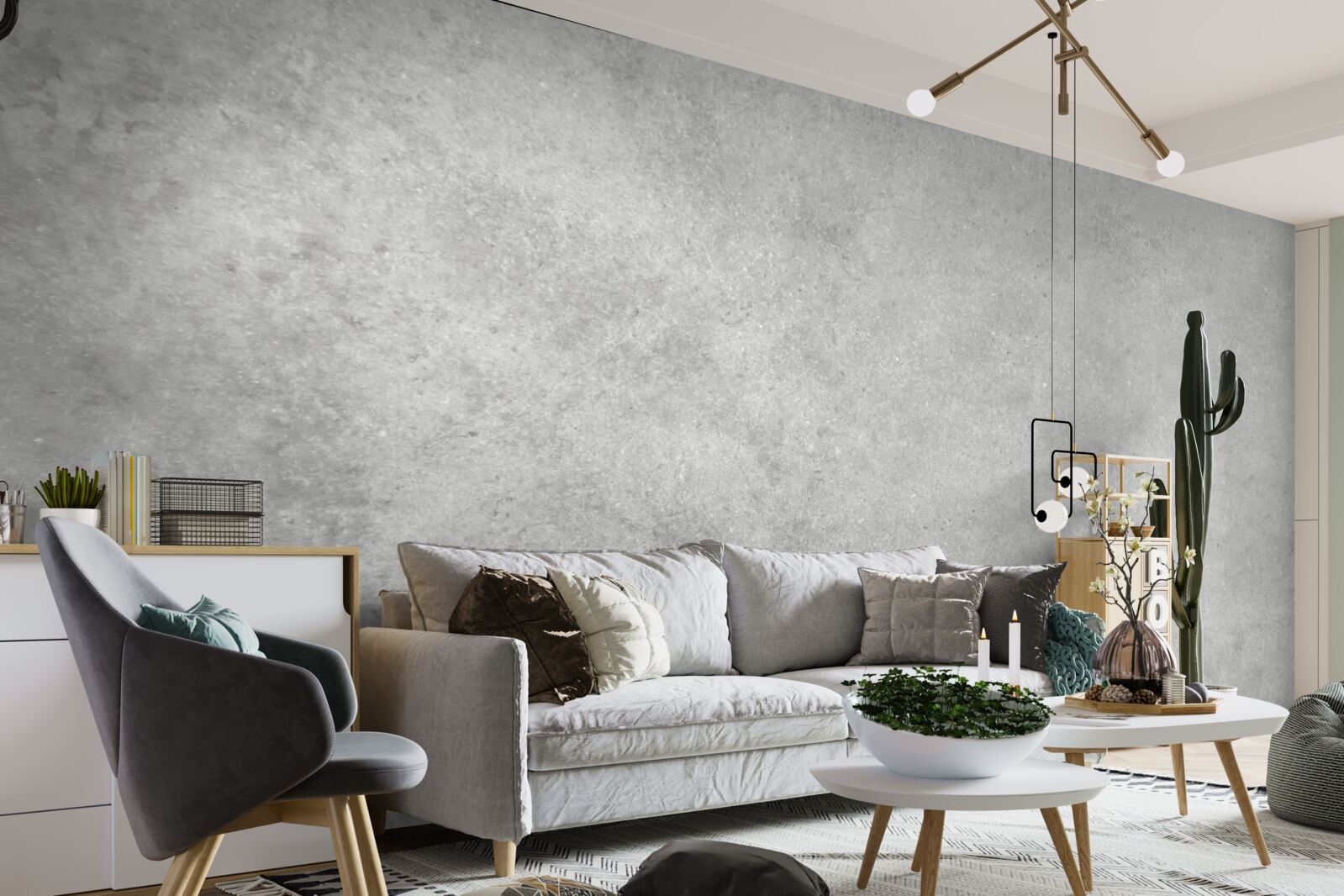 Fototapeten Die Wand besteht aus Beton in einem hellgrauen Schatten