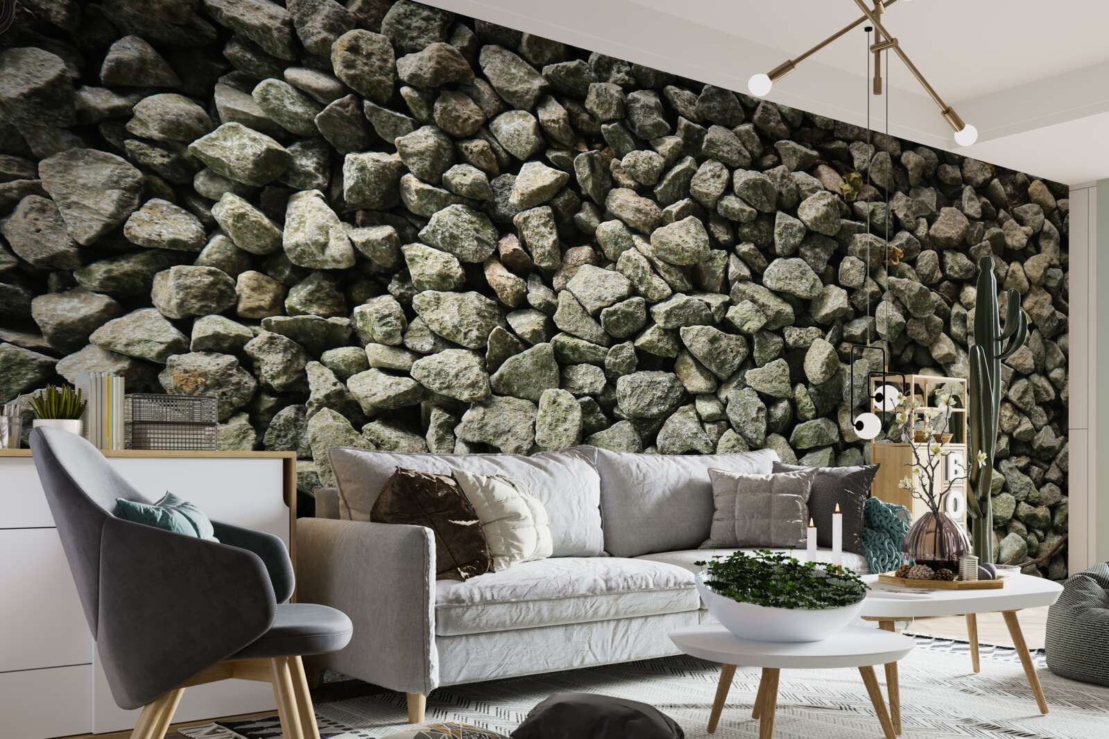 Fototapeten Kieswand