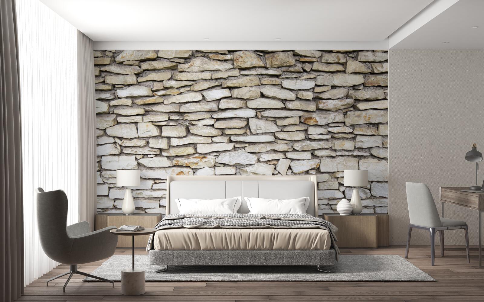 Fototapeten Eine Wand aus alten strukturierten Stein