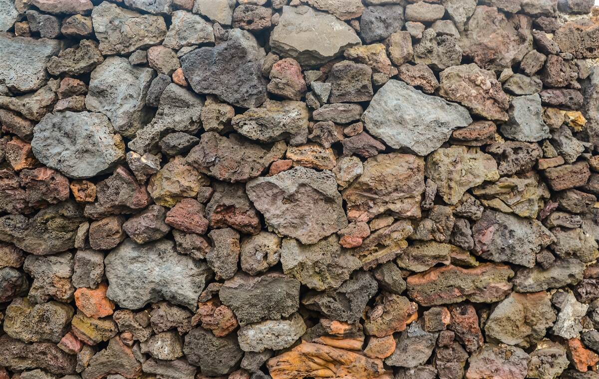 Fototapeten Vulkansteinmauer