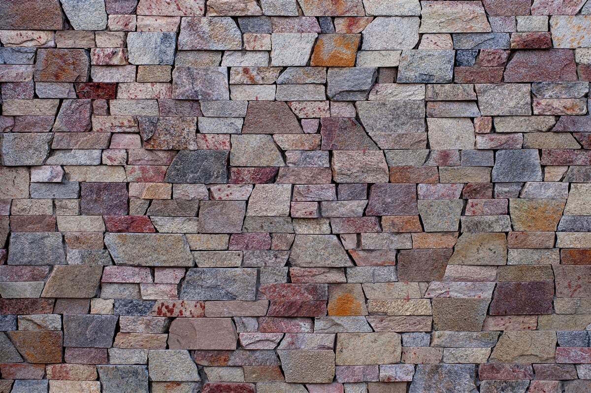 Fototapeten ländliche Konstruktion einer Steinmauer