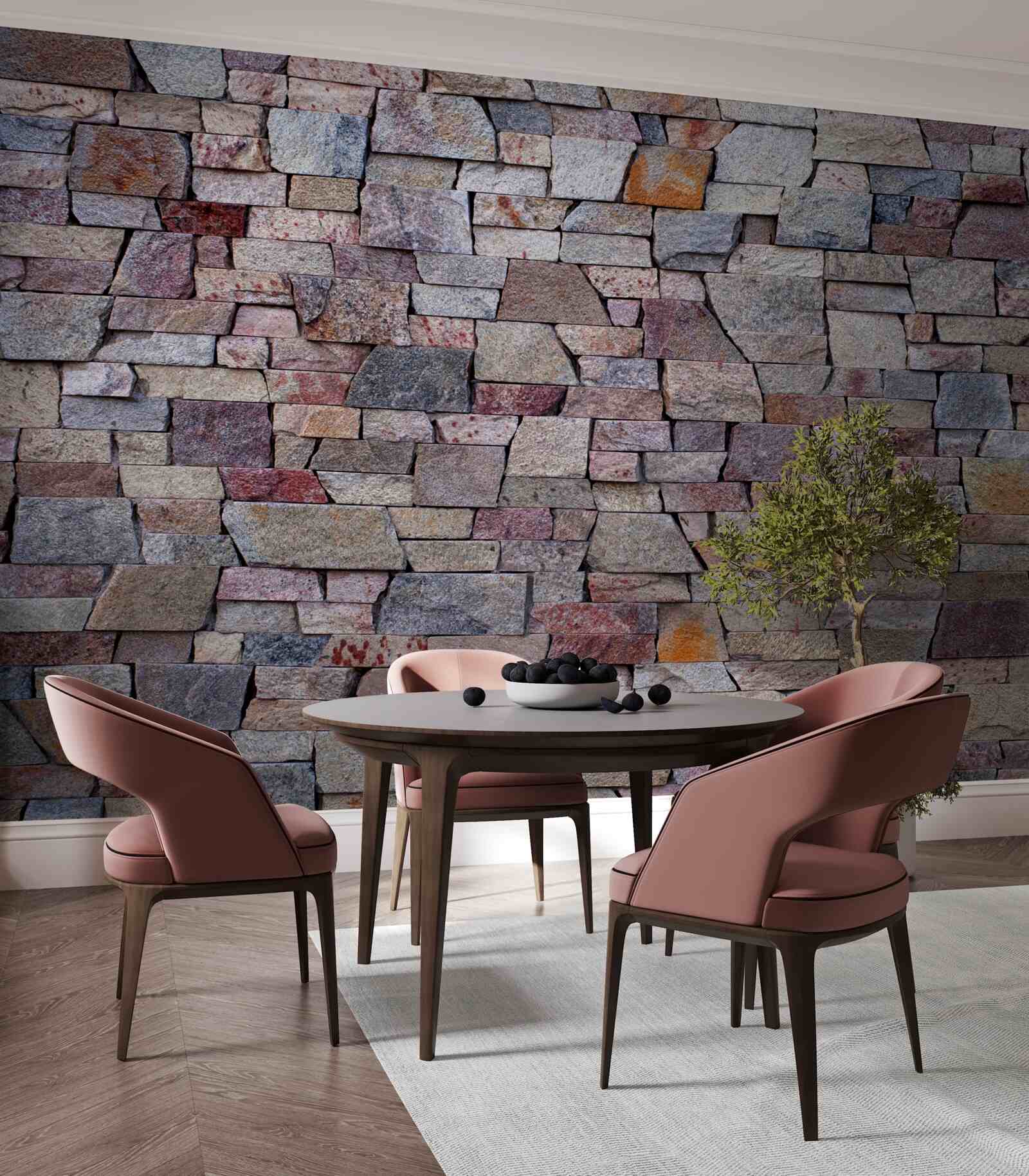 Fototapeten ländliche Konstruktion einer Steinmauer