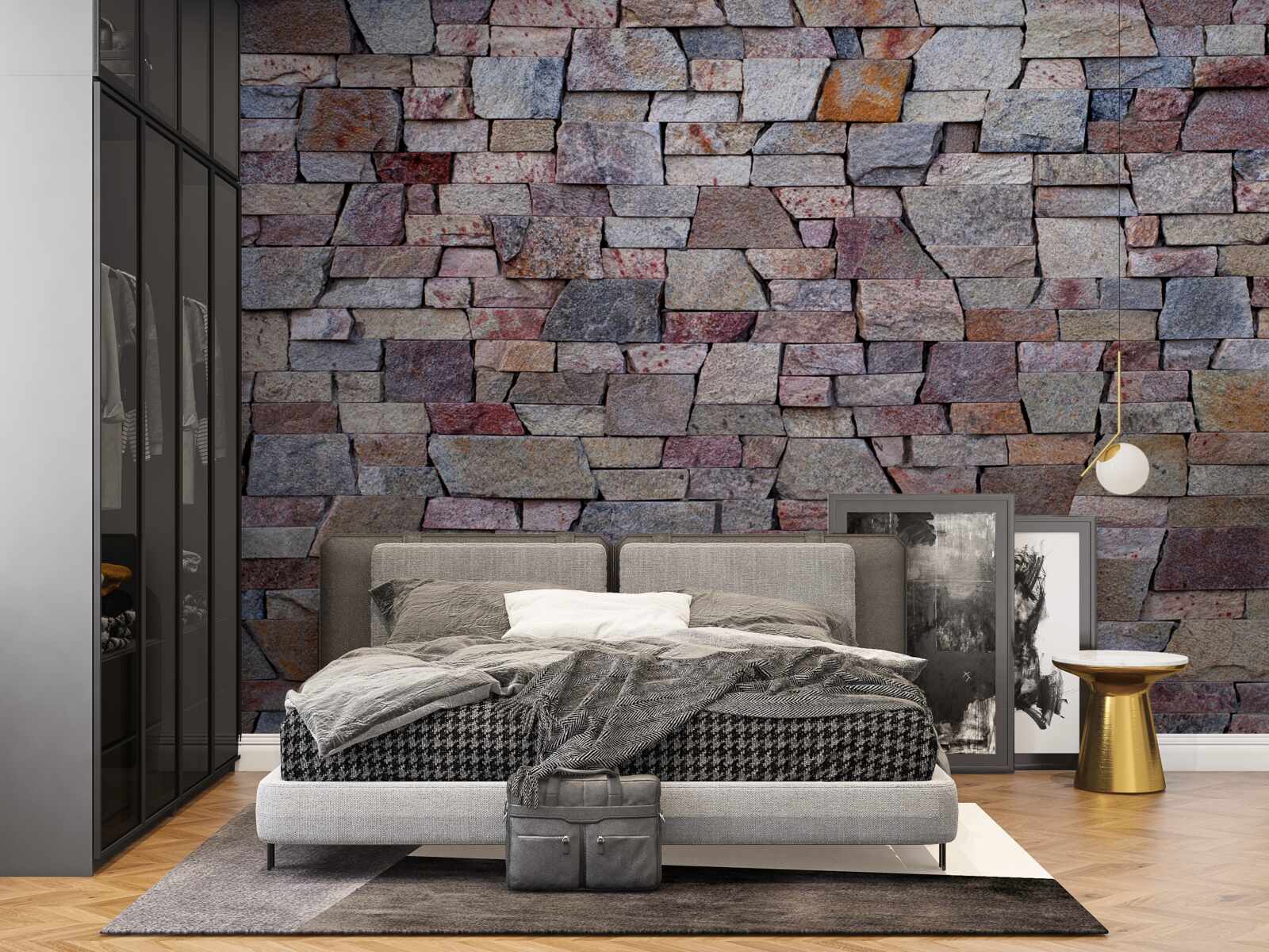 Fototapeten ländliche Konstruktion einer Steinmauer