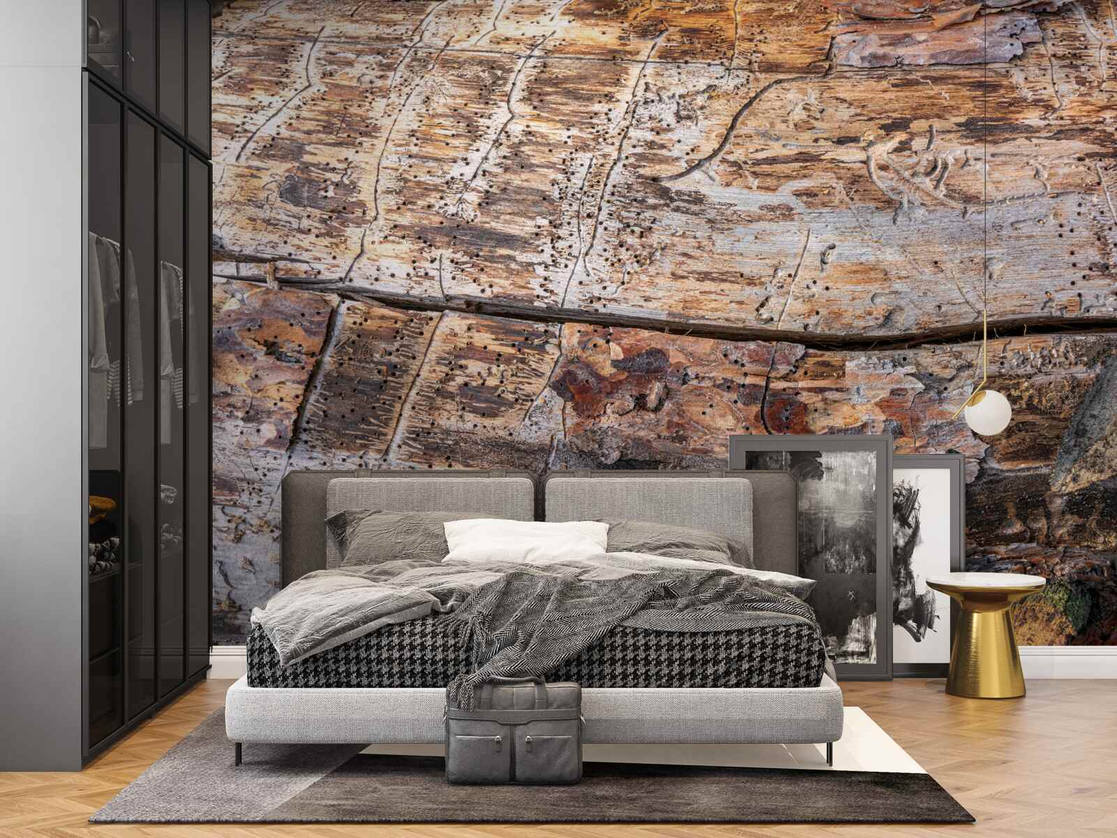 Fototapeten Struktur von verrottetem Holzmaterial