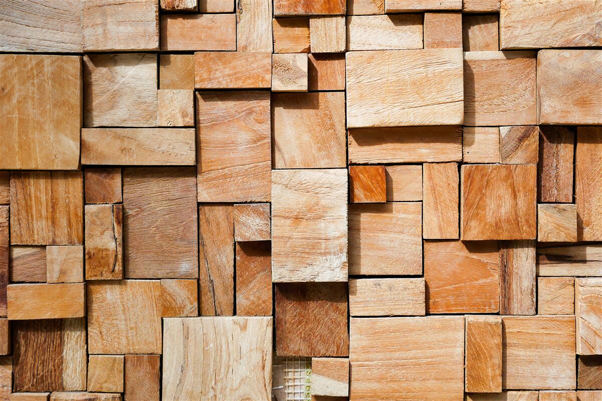 Fototapeten Dekoratives Produkt aus Holzfragmenten